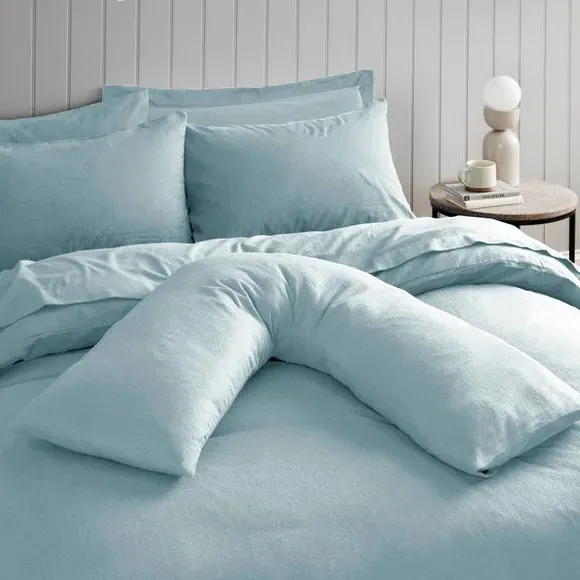 V-Shape Pillowcase - Duck Egg Blue, Brushed Cotton by Dunelm, alternate view