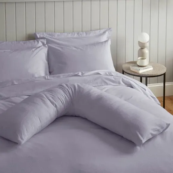 V-Shape Pillowcase - Lilac, Brushed Cotton by Dunelm, image 2