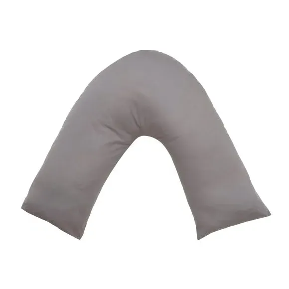 V-Shaped Pillowcase - Dove Grey, Cotton by Dunelm, alternate view
