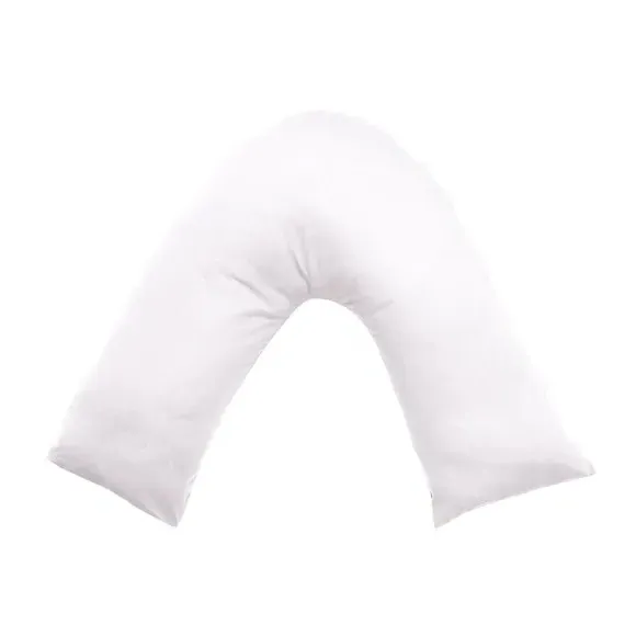 V-Shaped Pillowcase - White, Cotton by Dunelm, alternate view