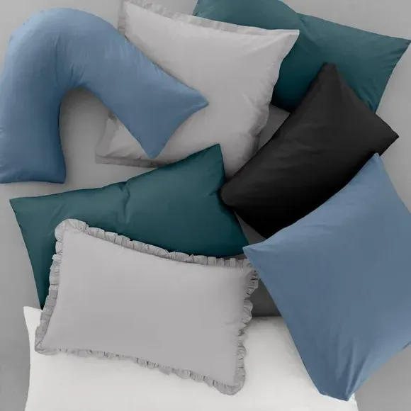 V-Shaped Pillowcase - White Sand, Cotton by Dunelm, image 3