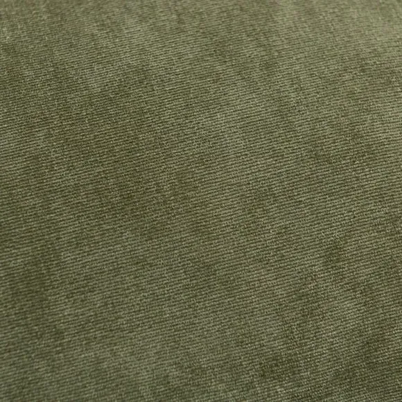 Contrast Piped Rectangular Cushion - Olive Green, Velour alternate view