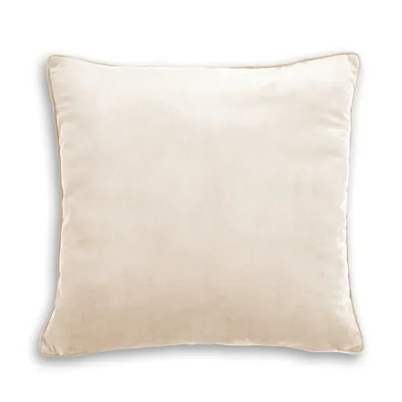 Velour Cushion with Zip - Natural, Recycled Fabric by Dunelm, alternate view