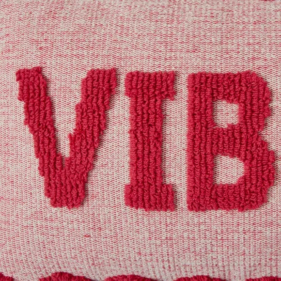 Vibes Slogan Cushion - Fuschia alternate view