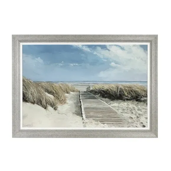 View To Sea by Adelene Fletcher Framed Print - Grey alternate view