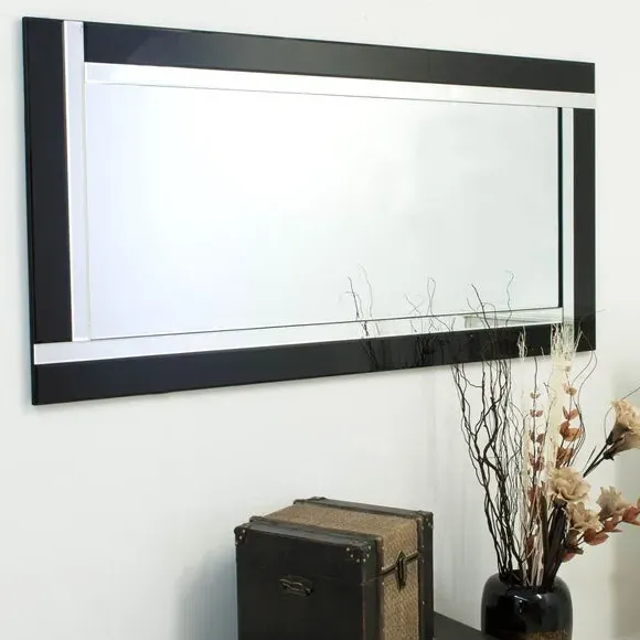 Rectangle Full Length Leaner Mirror - Black alternate view