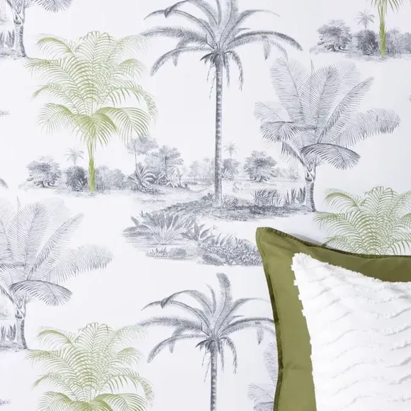 Palm Print Wallpaper - Black, Paper alternate view