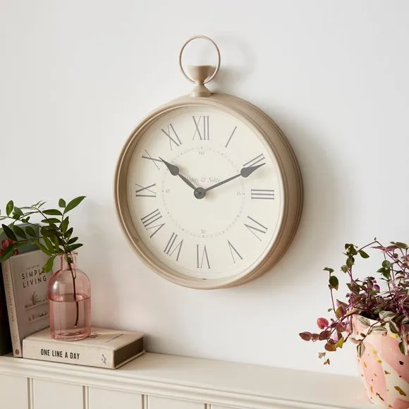 Vintage Pocket Watch Wall Clock - Cream alternate view
