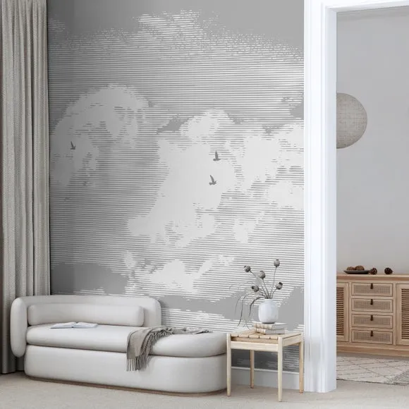 Large Wall Mural with Texture - Grey, Non-Woven alternate view