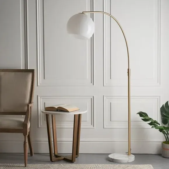 Hartwell Arc Floor Lamp - Gold, Marble alternate view