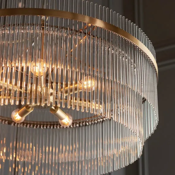 Langdon Grand Art Deco 7-Light Adjustable Chandelier - Gold alternate view