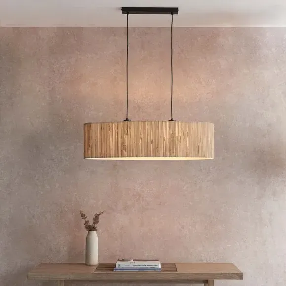 Marson 2-Light Diner Pendant Light - Natural, Seagrass alternate view