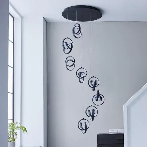 Rocco 8-Light Cluster Ceiling Light - Black alternate view