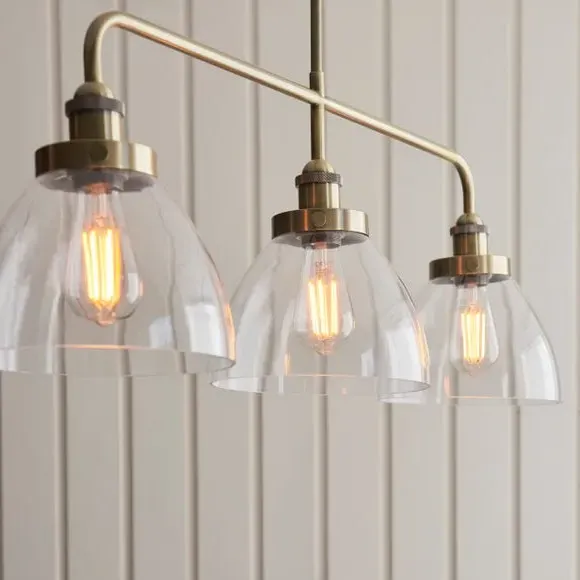 Tobermory 3-Light Adjustable Diner Pendant - Gold, Glass alternate view