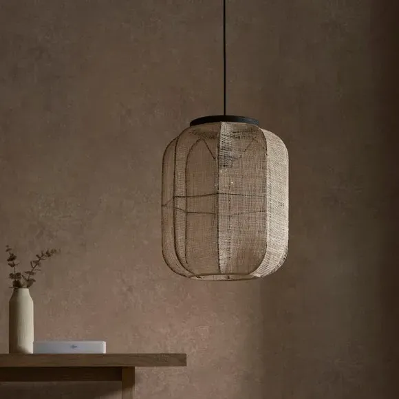 Zen Medium Pendant Light - Natural, Linen alternate view