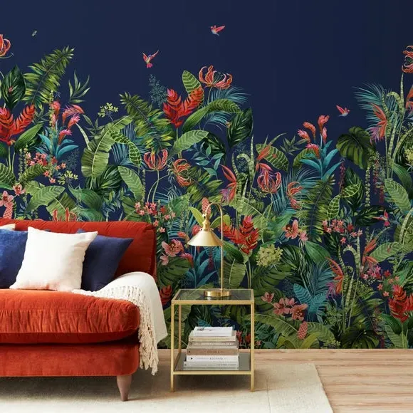 Botanical Wall Mural - Navy alternate view