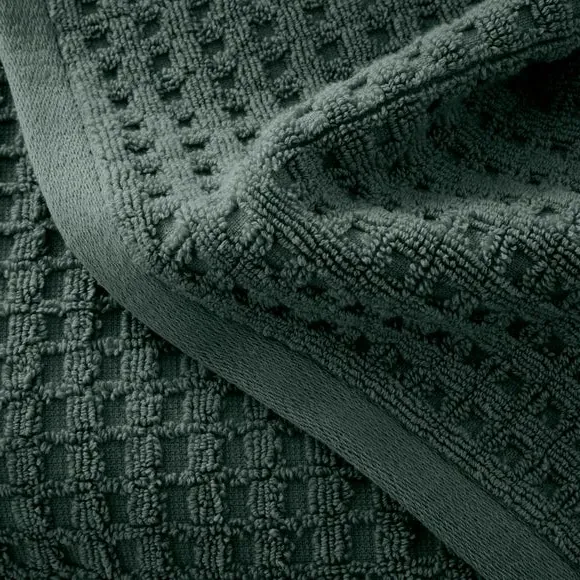 Waffle Cotton Towel - Forest Green alternate view