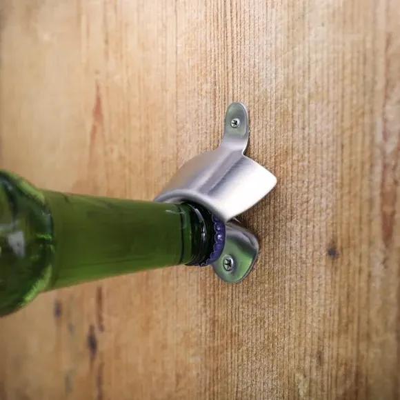 Wall Mounted Bottle Opener - Silver, Stainless Steel alternate view