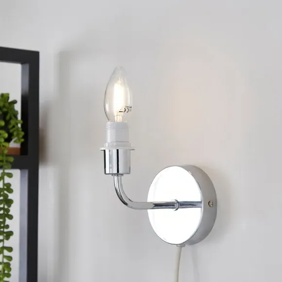 Wallace Plug-In Wall Light Fitting - Nickel product