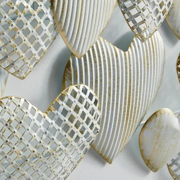 Hearts Metal Wall Art - White alternate view