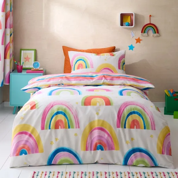 Watercolour Rainbow Reversible Duvet Cover Set - Multicolor, Cotton product