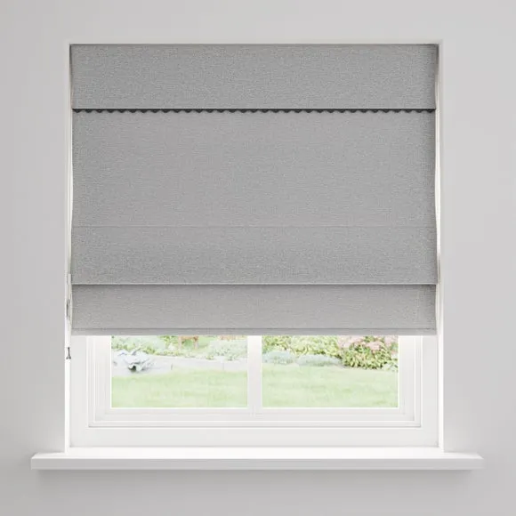 Wave Blackout Roman Blind - Black, Fabric by Dunelm, image 3