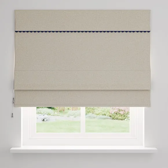 Wave Blackout Roman Blind - Navy, Fabric by Dunelm, image 4