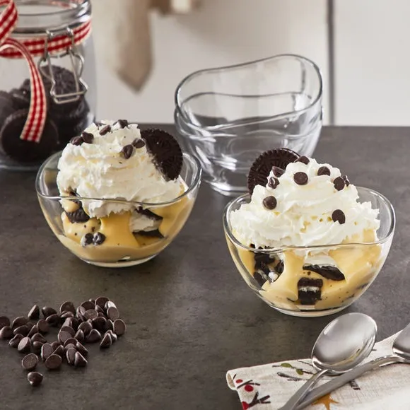 Wave Glass Dessert Bowl - Clear alternate view