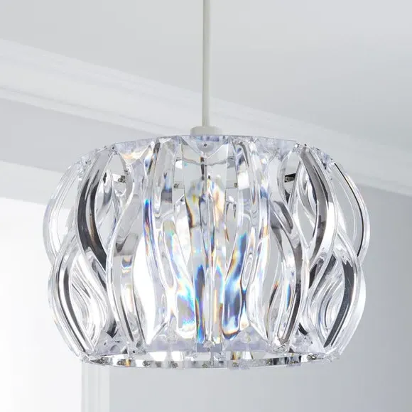 Wavy Jewel Easy Fit Pendant Shade - Clear, Acrylic alternate view
