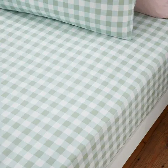 Whimsical Woods Set of 2 Fitted Bed Sheets - Pastel Green, Cotton alternate view