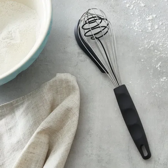 Whisk with Silicone Bowl Scraper - Black, Stainless Steel product