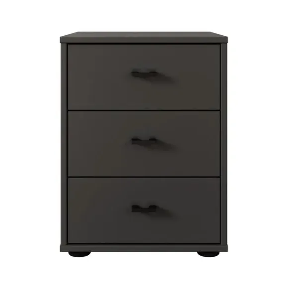 Kahla 3-Drawer Bedside Table - Graphite Grey, Matt Finish alternate view