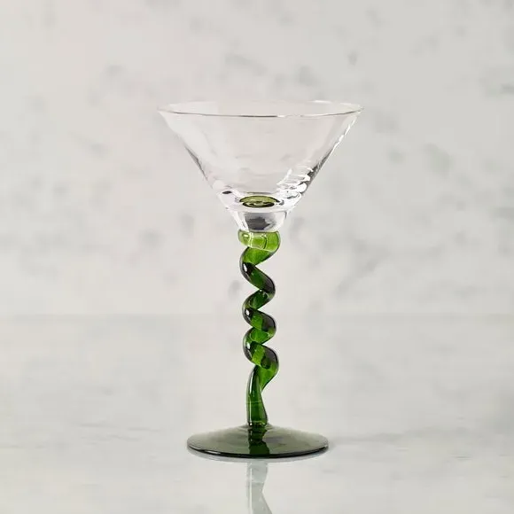 Wiggle Martini Cocktail Glass - Green alternate view