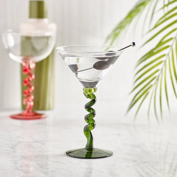 Wiggle Martini Cocktail Glass - Green product