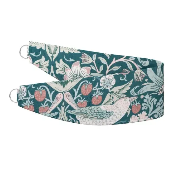 Strawberry Thief Velvet Curtain Tieback - Teal alternate view
