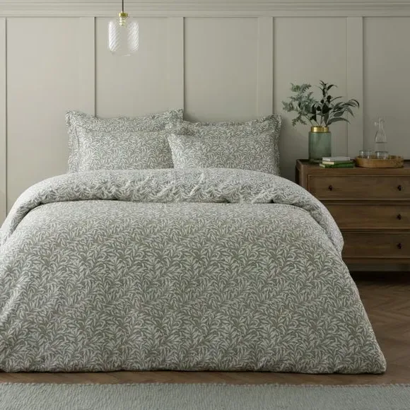 Willow Bough Duvet Cover & Pillowcase Set - Sage Green, Cotton product