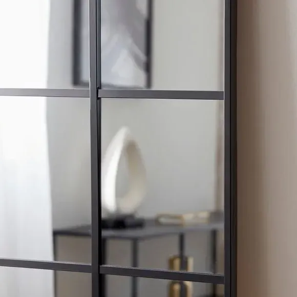 Window Full Length Leaner Mirror - Black, Metal alternate view