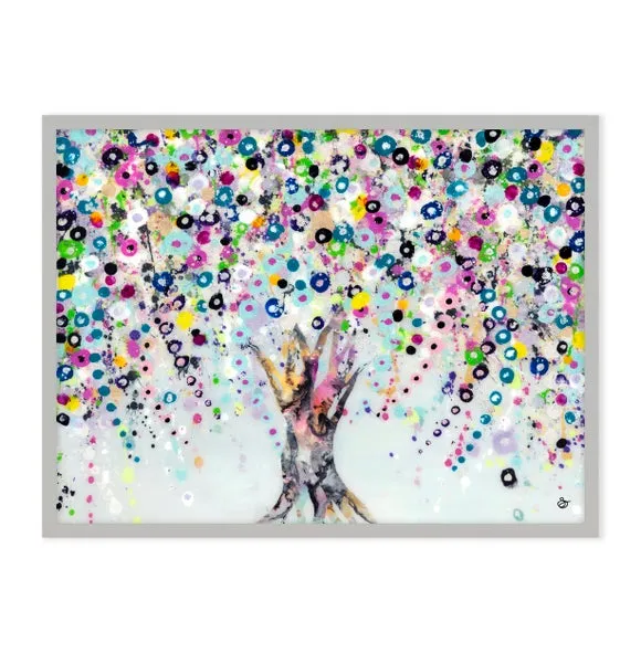 Framed Print Abstract Tree - Multicolor, Wood alternate view