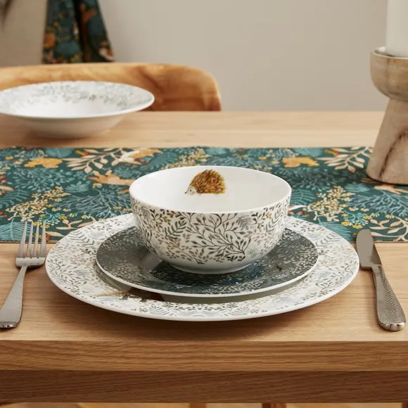 Side Plate with Woodland Design - Green, Porcelain alternate view