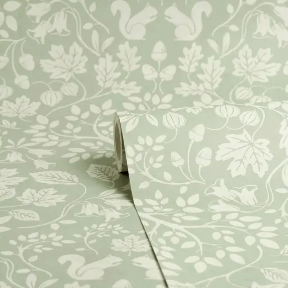 Woodland Wallpaper with Matt Finish - Green alternate view