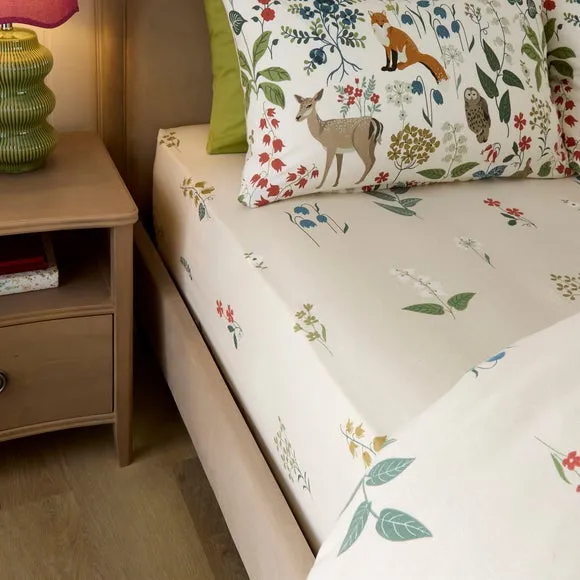 Woodland Wonders Fitted Sheet - Multicolor, Brushed Cotton product