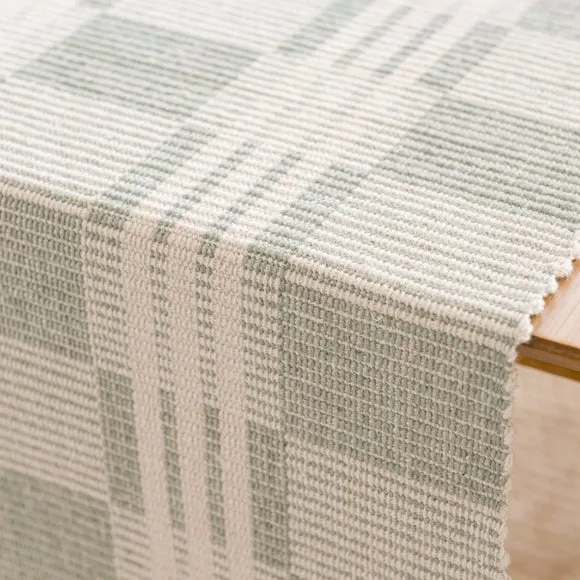 Woven Block Cotton Table Runner - Sage Green alternate view