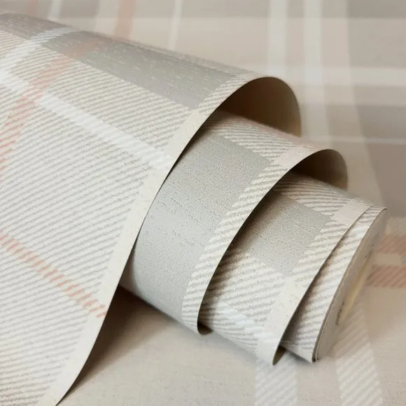 Woven Check Wallpaper - Natural alternate view