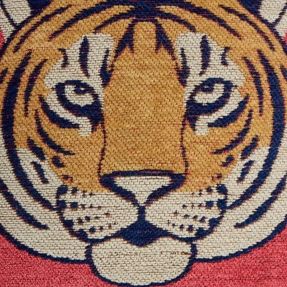 Tiger Cushion with Zip - Fuchsia, Chenille alternate view