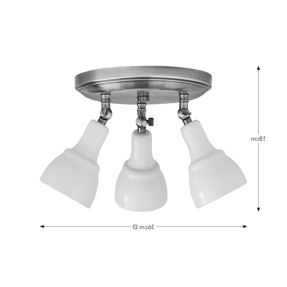 Wybridge 3-Light Semi Flush Spotlight - Off-White, Brass by Dunelm, image 6