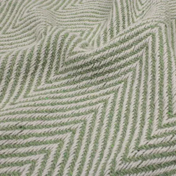 Jenson Herringbone Throw Blanket - Fern, Cotton Blend alternate view