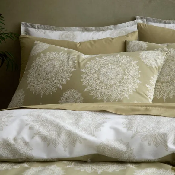 Zahara Mandala Duvet Cover & Pillowcase Set - Olive, Polycotton alternate view