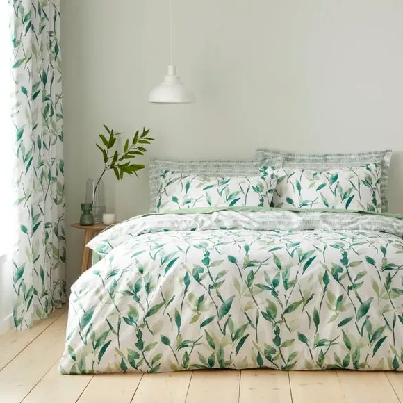 Zen Reversible Duvet Cover and Pillowcase Set - Green, Polycotton product