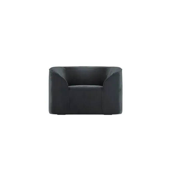 Tub Chair Contemporary Style - Black, Velvet alternate view