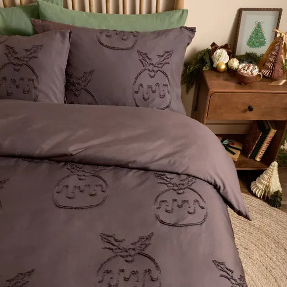Puddings Tufted Duvet Cover & Pillowcase Set - Chocolate product
